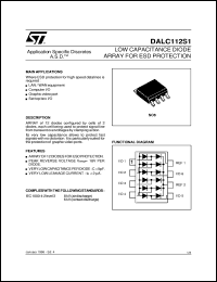 DALC112S1 datasheet: LOW CAPACITANCE DIODE ARRAY FOR ESD PROTECTION DALC112S1