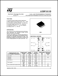 LCDP1511D datasheet: DUAL LINE PROGRAMMABLE TRANSIENT VOLTAGE SUPPRESSOR FOR SLIC PROTECTION LCDP1511D
