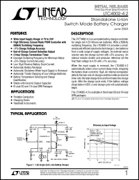 LTC4002ES8-4.2 datasheet: Standalone Li-Ion switch mode battery charger LTC4002ES8-4.2