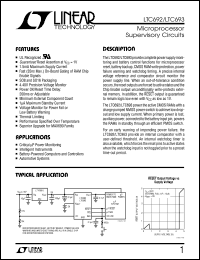LTC692IN8 datasheet: Microprocessor supervisory circuits LTC692IN8
