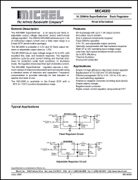 MIC4680BM datasheet: 1A 200kHz superswitcher buck adjustable regulator MIC4680BM