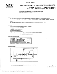 uPC1491HA datasheet: Remote control preamplifier uPC1491HA