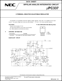 uPC337HF datasheet: 1.5A negative adjustable regulator uPC337HF