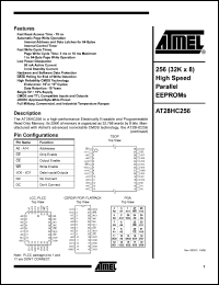 AT28HC256F-12SI datasheet: 256 (32K x 8) high speed parallel EEPROM, 120ns AT28HC256F-12SI