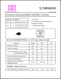 SDM4800 datasheet: 30V; 9A; N-channel enchanced mode field effect transistor SDM4800