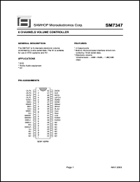 SM7347 datasheet: 16V; 1000mW; 6 channel volume controller. For DVD receivers, home audio equipment, AV SM7347