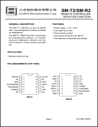 SM-R2 datasheet: 2.4-5.0V remote controller with 5 functions. For remote control car, etc. SM-R2