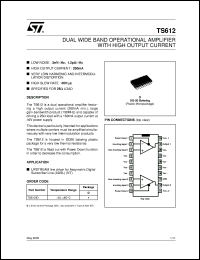 TS612ID datasheet: DUAL WIDEBAND OP-AMP WITH HIGH OUTPUT CURRENT TS612ID