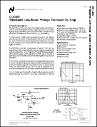 CLC426MDC datasheet: Wideband, Low-Noise, Voltage Feedback Op Amp CLC426MDC