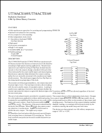 UT54ACS169 datasheet: Radiation-hardened 4-bit up-down binary counter. UT54ACS169