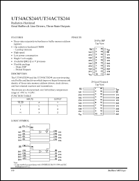 UT54ACTS244 datasheet: Radiation-hardened octal buffer & line driver, inverted three-state outputs. UT54ACTS244