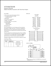 UT54ACS245S datasheet: Radiation-hardened schmitt octal bus transceiver with three-state outputs. UT54ACS245S