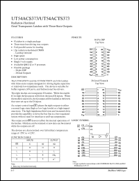 UT54ACTS373 datasheet: Radiation-hardened octal transparent latche with three-state outputs. UT54ACTS373