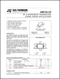 AM2729-125 datasheet: S-BAND RADAR APPLICATIONS RF & MICROWAVE TRANSISTORS AM2729-125