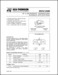 MSC81250M datasheet: AVIONICS APPLICATIONS RF & MICROWAVE TRANSISTORS MSC81250M