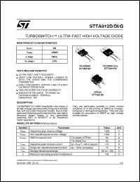 STTA812D datasheet: TURBOSWITCH - ULTRA-FAST HIGH VOLTAGE DIODE STTA812D