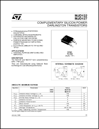 MJD122 datasheet: COMPLEMENTARY SILICON POWER DARLINGTON TRANSISTORS MJD122