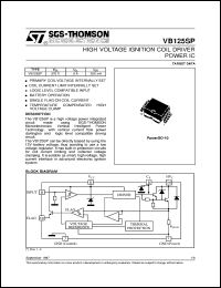 VB125SP datasheet: HIGH VOLTAGE IGNITION COIL DRIVER POWER IC VB125SP