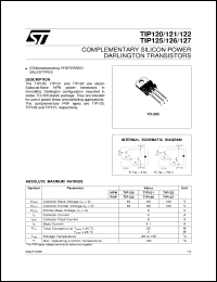 TIP121 datasheet: COMPLEMENTARY SILICON POWER DARLINGTON TRANSISTORS TIP121