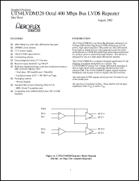 UT54LVDM328UCX datasheet: Octal 400 Mbps bus LVDS repeater. Lead finish factory option. UT54LVDM328UCX