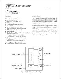 UT54LVDS217-UCX datasheet: Serializer. Lead finish factory option. UT54LVDS217-UCX