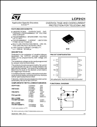 LCP3121 datasheet: OVERVOLTAGE AND OVERCURRENT PROTECTION FOR TELECOM LINE - (ASD) LCP3121