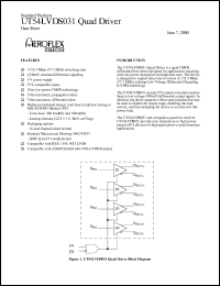 UT54LVDS031-UCA datasheet: Quad driver. Lead finish hot solder dipped. UT54LVDS031-UCA