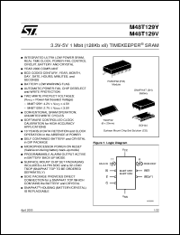 M48T129V datasheet: 3.3V-5V 1 MB (128K X 8) TIMEKEEPER SRAM M48T129V