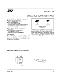 74V1G125 datasheet: SINGLE BUS BUFFER (3-STATE) 74V1G125