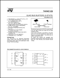 74VHC125 datasheet: QUAD BUS BUFFER (3-STATE) 74VHC125