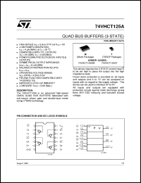 74VHCT125A datasheet: QUAD BUS BUFFER (3-STATE) 74VHCT125A