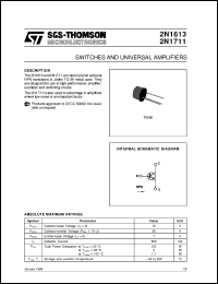2N1613 datasheet: SWITCHES AND UNIVERSAL AMPLIFIERS 2N1613