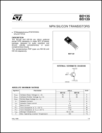 BD135 datasheet: NPN SILICON TRANSISTORS BD135