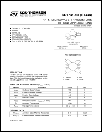 SD1731-14 datasheet: HF SSB APPLICATIONS RF & MICROWAVE TRANSISTORS SD1731-14