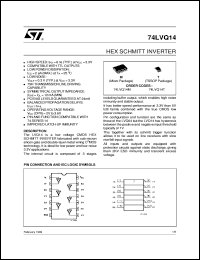 74LVQ14 datasheet: HEX SCHMITT INVERTER 74LVQ14