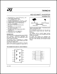 74VHC14 datasheet: HEX SCHMITT INVERTER 74VHC14