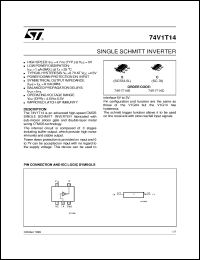 74V1T14 datasheet: SINGLE SCHMITT INVERTER 74V1T14