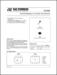 TL1431CN datasheet: PROGRAMMABLE VOLTAGE REFERENCE TL1431CN