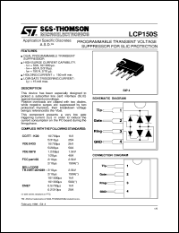 LCP150S datasheet: PROGRAMMABLE TRANSIENT VOLTAGE SUPPRESSOR FOR SLIC PROTECTION - (ASD) LCP150S