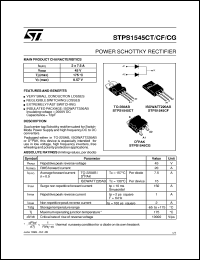 STPS1545CF datasheet: POWER SCHOTTKY RECTIFIER STPS1545CF