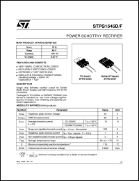 STPS1545F datasheet: POWER SCHOTTKY RECTIFIER STPS1545F