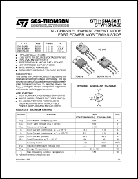 STH15NA50FI datasheet: N-CHANNEL ENHANCEMENT MODE POWER MOS TRANSISTOR STH15NA50FI