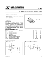 L165 datasheet: 3A POWER OPERATIONAL AMPLIFIER L165