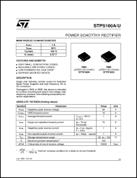 STPS160U datasheet: POWER SCHOTTKY RECTIFIER STPS160U