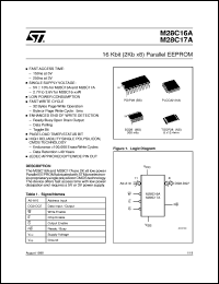 M28C17A-W datasheet: 16K (2K X8) PARALLEL EEPROM M28C17A-W