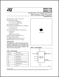 M28C16B datasheet: 16 KBIT (2KB X8) PARALLEL EEPROM WITH SOFTWARE DATA PROTECTION M28C16B