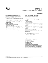 STRF2163 datasheet: CONTACTLESS READER CHIP SET STRF2163