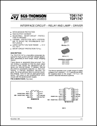 TDF1747 datasheet: INTERFACE CIRCUIT - RELAY AND LAMP - DRIVER TDF1747