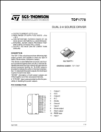 TDF1778 datasheet: DUAL 2-A SOURCE DRIVER TDF1778