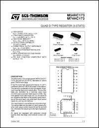 M74HC173 datasheet: QUAD D-TYPE REGISTER (3-STATE) M74HC173